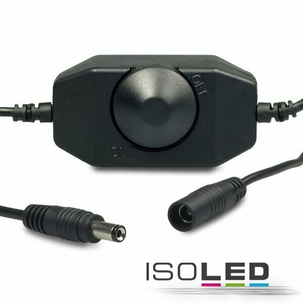 LED Dimmer schwarz, 2A, max. 48 Watt, Rundstecker Anschluss