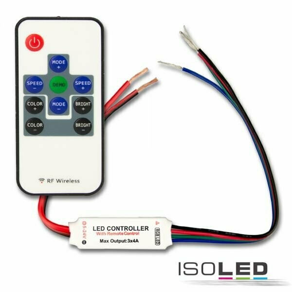 Funk RGB Controller, 3 Kanal für LED Streifen, 12-24V DC 3*2A