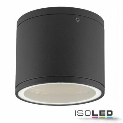 LED Deckenleuchte IP54, rund, Alu schwarz, für LED Leuchtmittel GX53