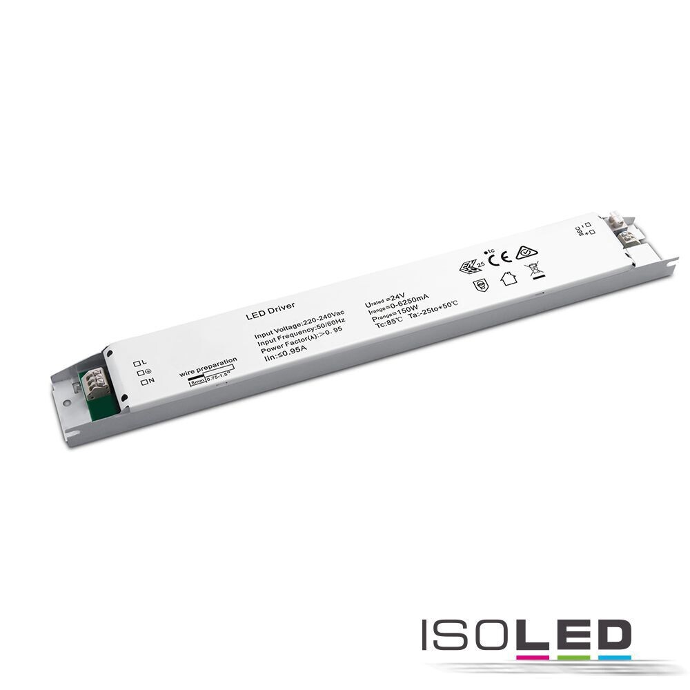 LED Trafo 24V/DC 0-150 Watt Slim IP20