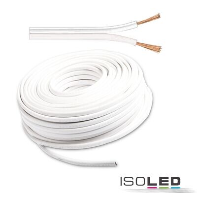 Kabel 25m Rolle 2-polig 0.75mm² H03VH-H YZWL weiß