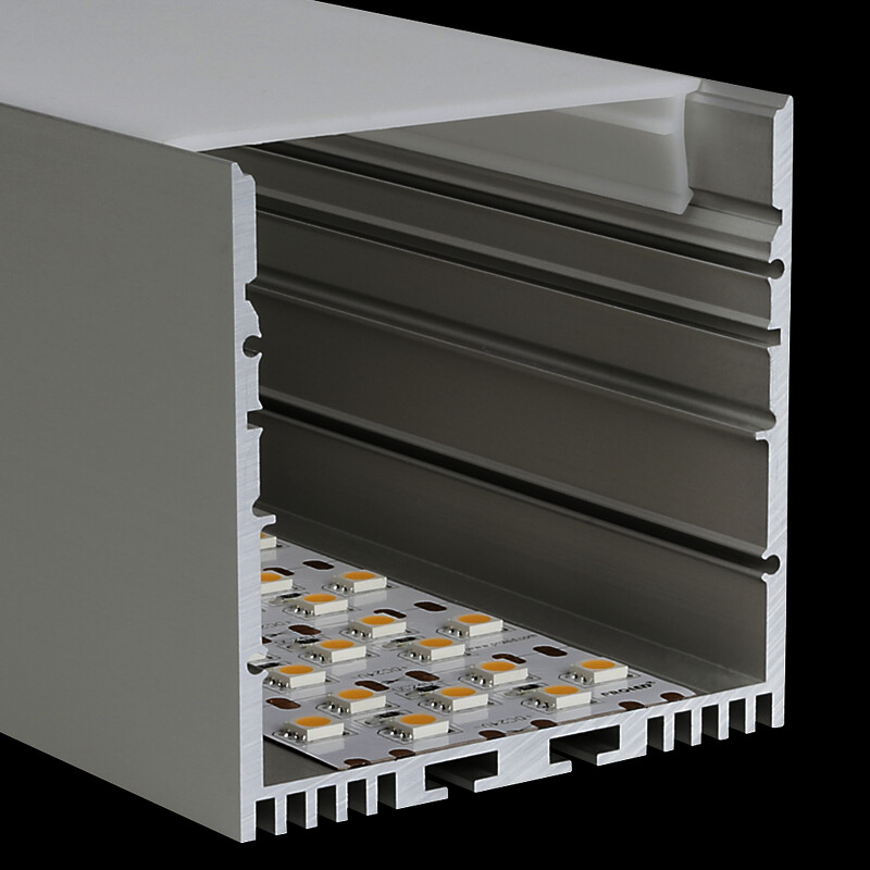 LED Profil 76mm breit Länge 5m eloxiert