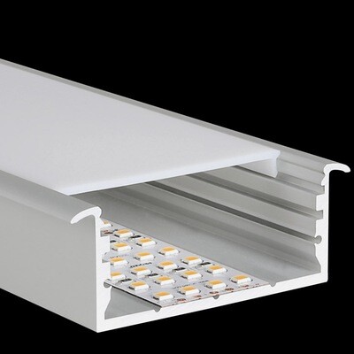 LED Profil Einbau, 60mm Breite, Länge 2m, eloxiert