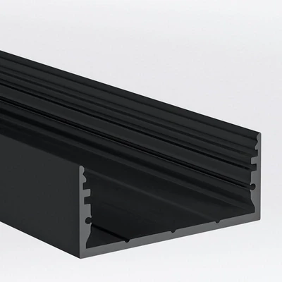 LED Profil 60mm Breite | Aufputzprofil schwarz, Länge 2m