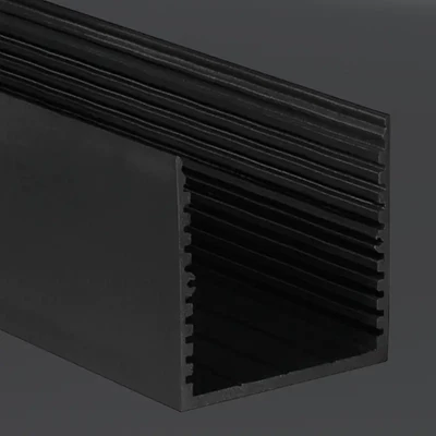 LED Profil 60mm Breite | Höhe 50mm, schwarz, Länge 2m