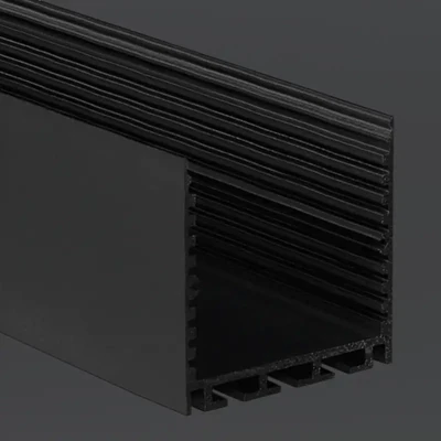 LED U-Profil S24 | 60x50mm schwarz | mit Ecken, Verbinder
