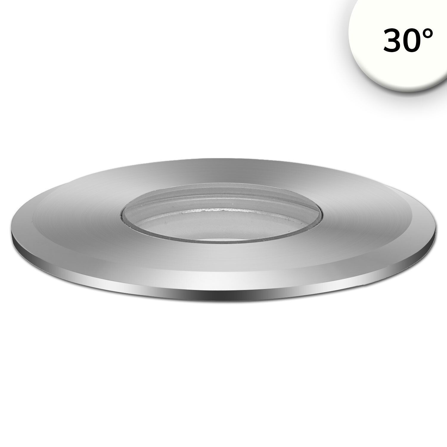 LED Bodeneinbaustrahler, rund 55mm, Edelstahl, 30° Abstrahlung