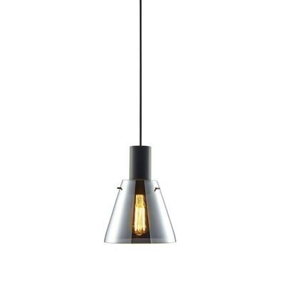 LED Hängeleuchte concave E27, schwarz/amber