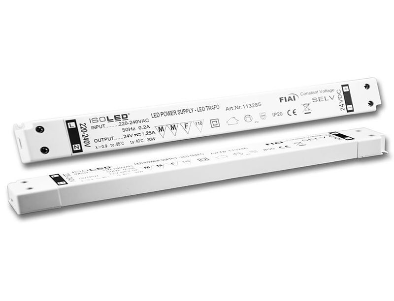 LED Trafo zum Einbau in schmale LED Profile | 24V | 30 Watt