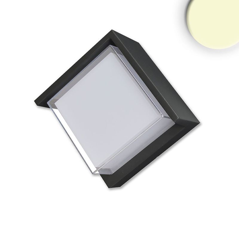 LED Wandleuchte eckig 6W | IP54 | sandschwarz, warmweiß
