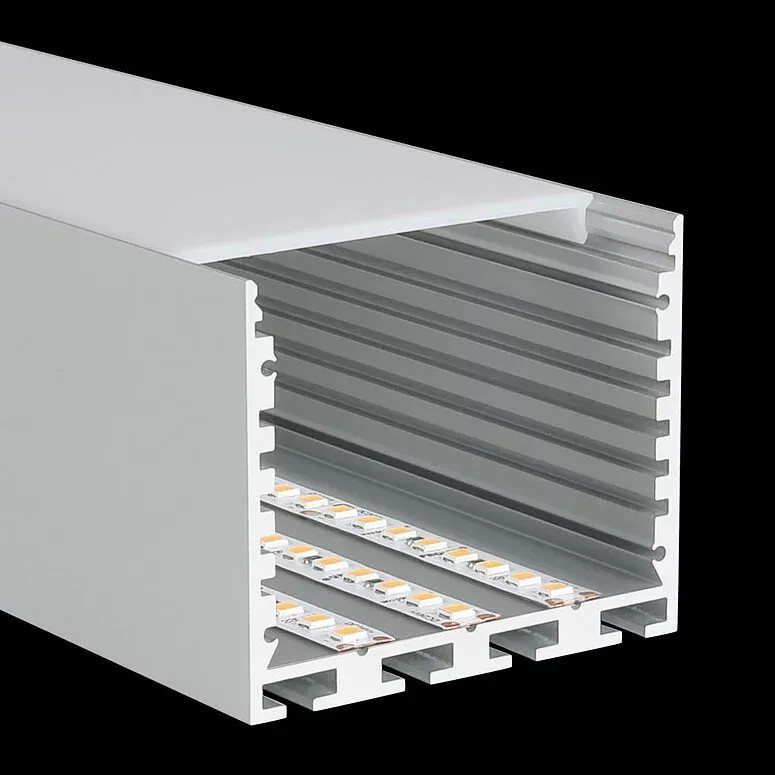 LED Profil Decke mit Ecken und Verbinder | 60x50mm eloxiert