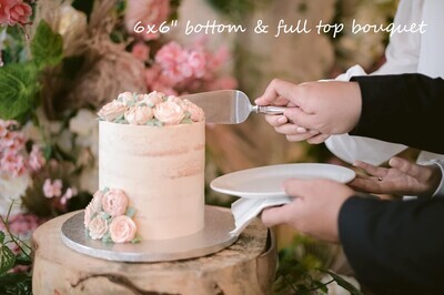1-Tier Naked Cake w/ 3D Buttercream Flowers