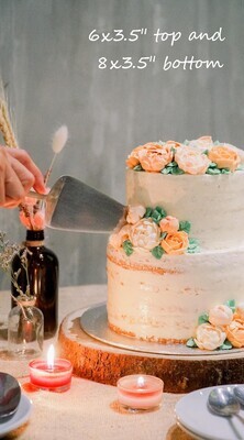 2-Tier Naked Cake w/ 3D Buttercream Flowers
