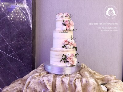 Large Sized 3-Tier Naked Wedding Cake