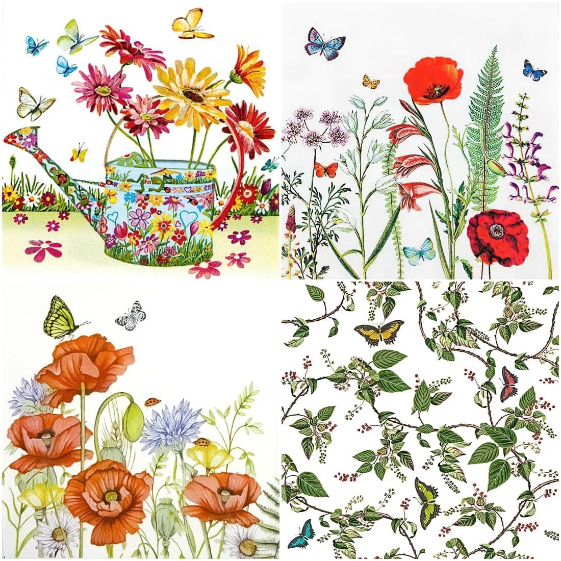 Decoupage Paper Napkins - Butterflies C (4 Sheets) Out of Stock