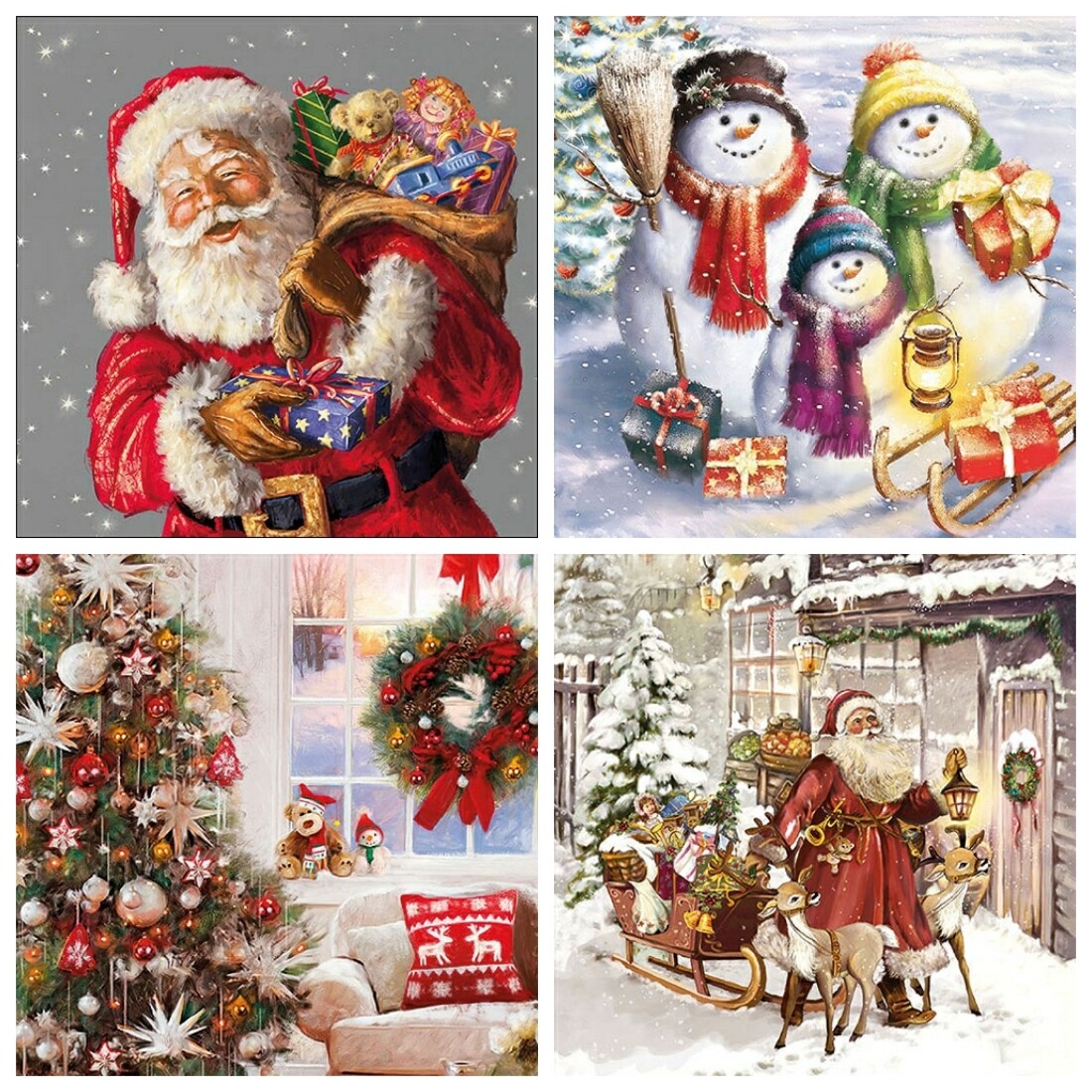 Decoupage Paper Napkins - Christmas/Xmas 13x13 (4 Sheets) Out of Stock