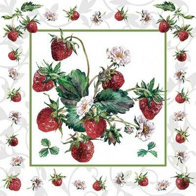 Decoupage Paper Napkins - Food & Drinks - Fresh Strawberries 13x13 (1 Sheet)