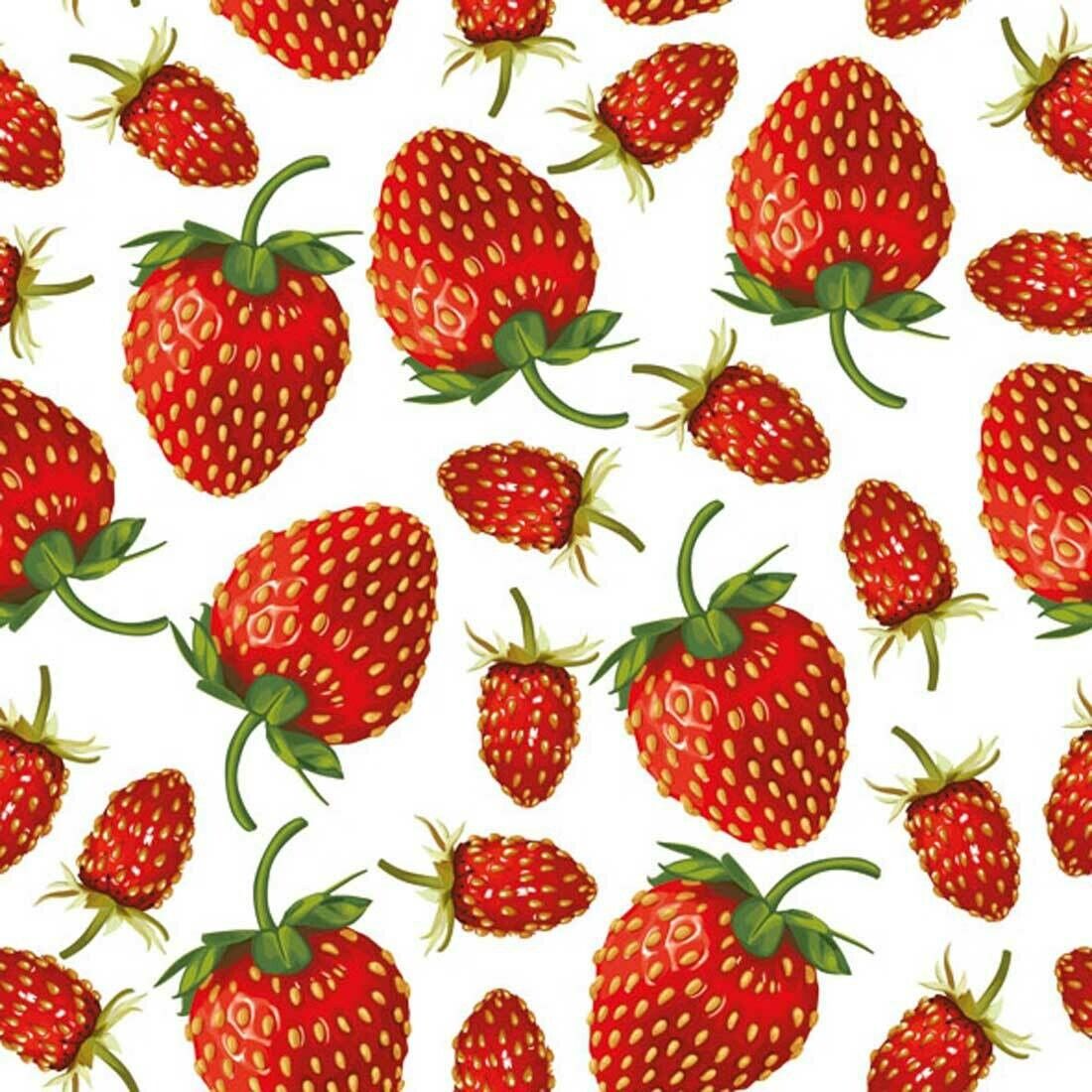 Decoupage Paper Napkins - Food & Drinks - Strawberries (1 Sheet)
