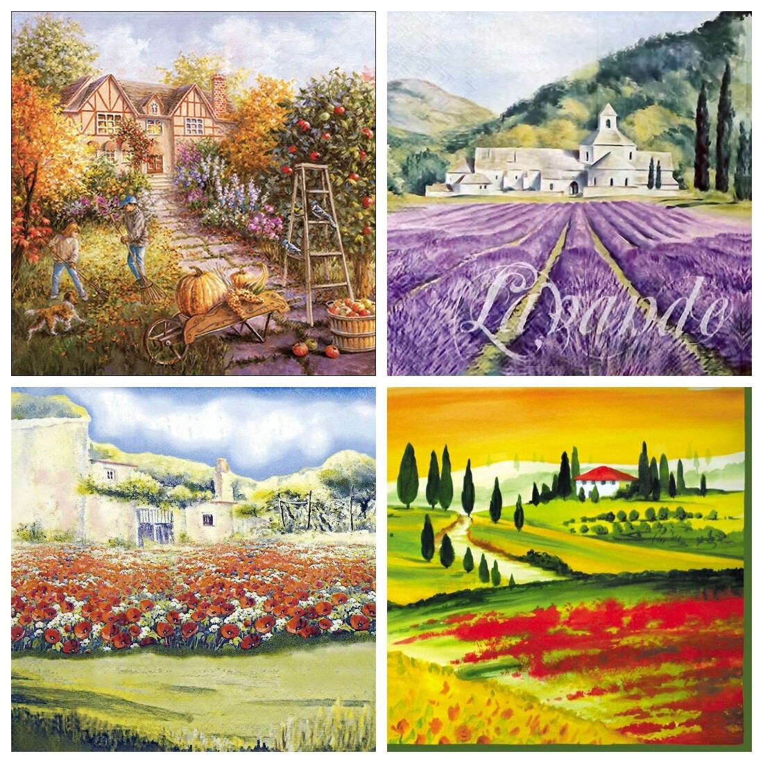 Decoupage Paper Napkins - Outdoor/Scenic - 6F 13x13 (4 Sheets) Out of Stock