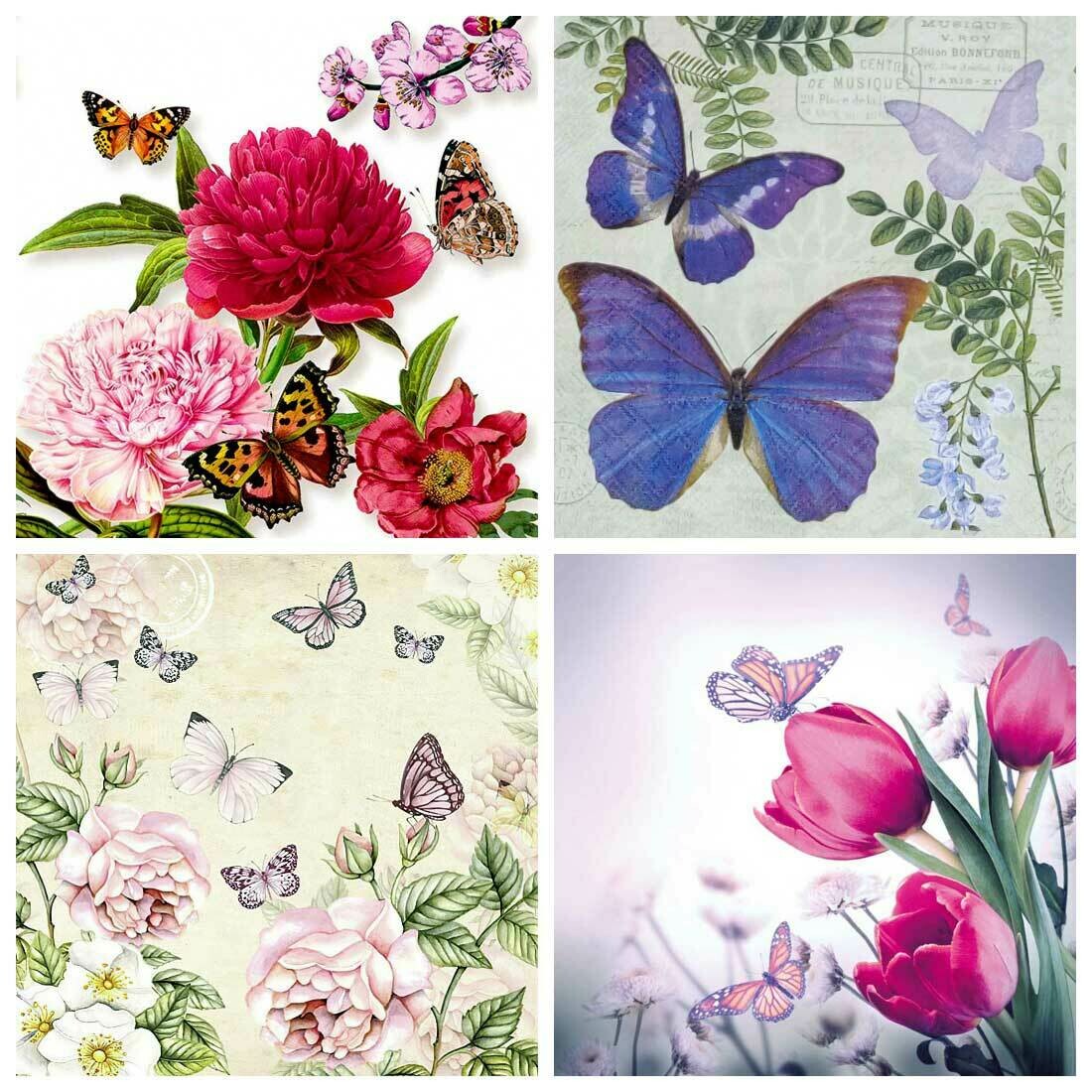 Decoupage Paper Napkins - Butterflies 6 (4 Sheets) Out of Stock