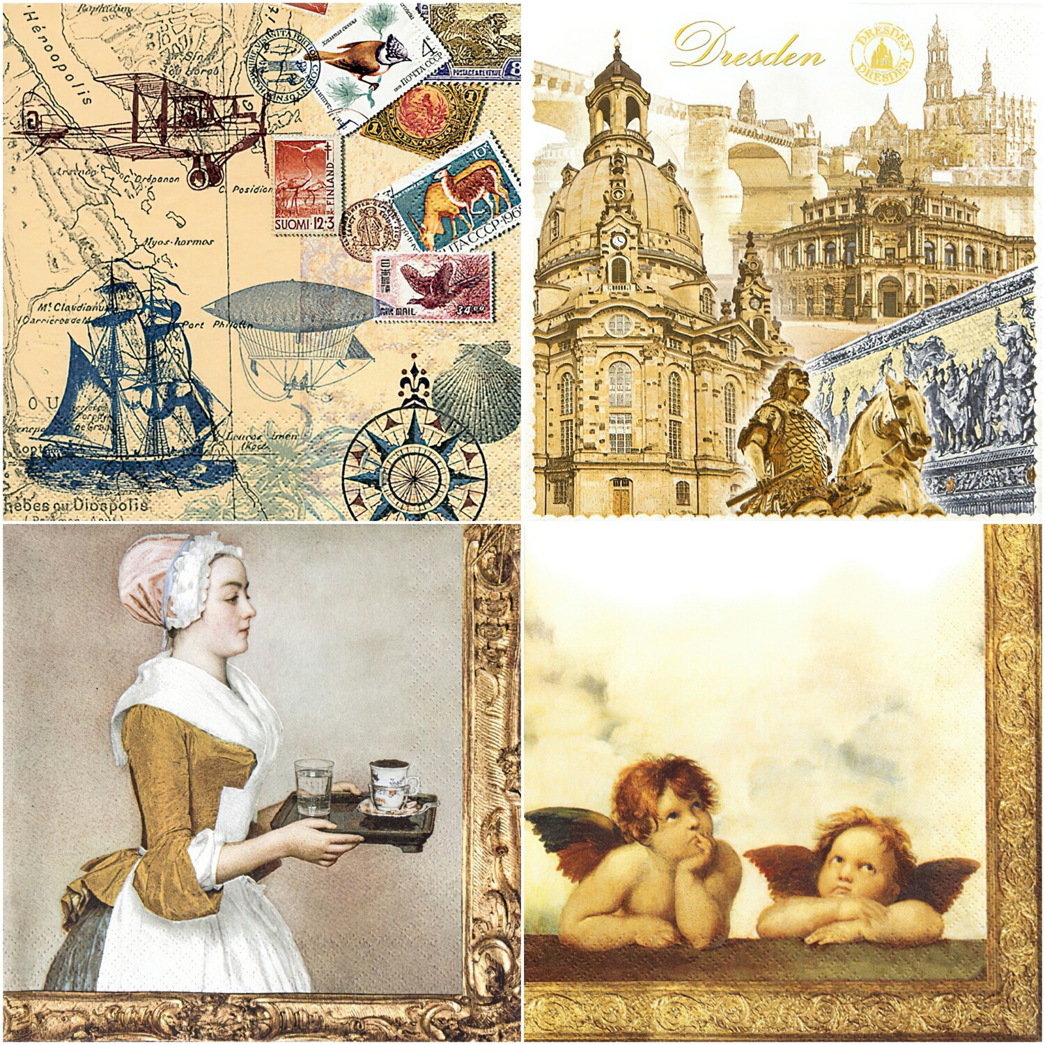 Decoupage Paper Napkins - Vintage 1 13x13 (4 Sheets) Out of Stock