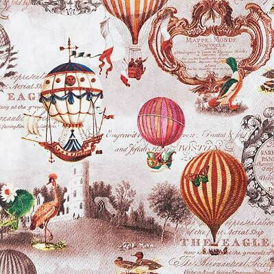 Decoupage Paper Napkins - Vintage - Ballons (1 Sheet)