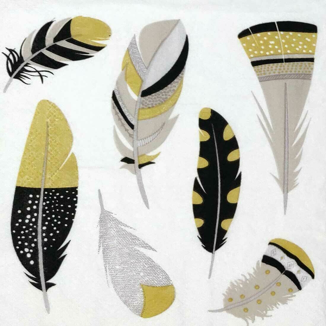 Decoupage Paper Napkins - Feathers - 13x13 - (1 Sheet)