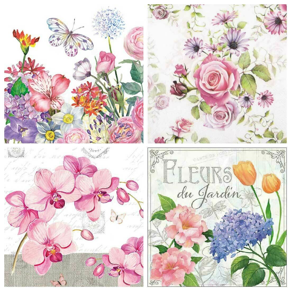 Decoupage Paper Napkins - Floral 11 13x13 (4 Sheets) Out of Stock
