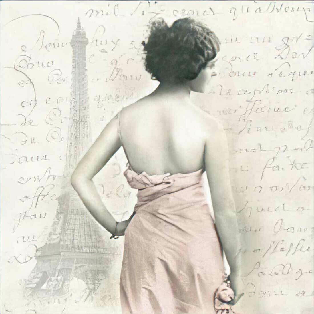 Decoupage Paper Napkins - Vintage - Paris Lady -13x13 (1 Sheet) Out of Stock