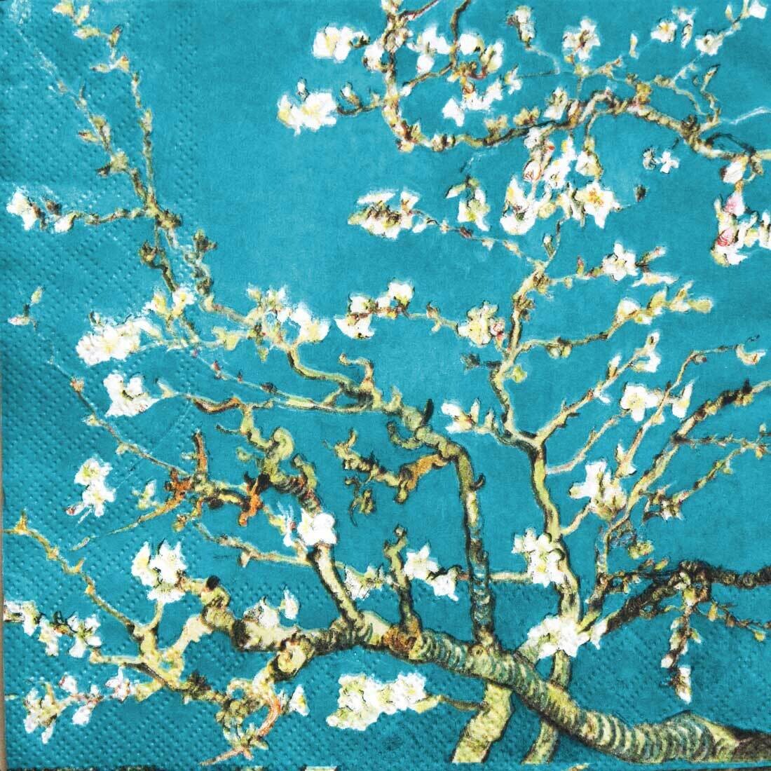 Decoupage Paper Napkins - Floral - Almond Blossom 13x13 (1 Sheet)