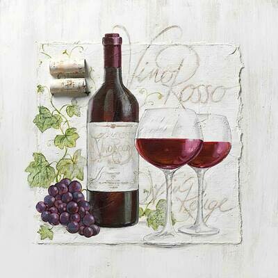 Decoupage Paper Napkins - Wine - Food &amp; Drinks - Vino Rosso 13x13 (1 Sheet)