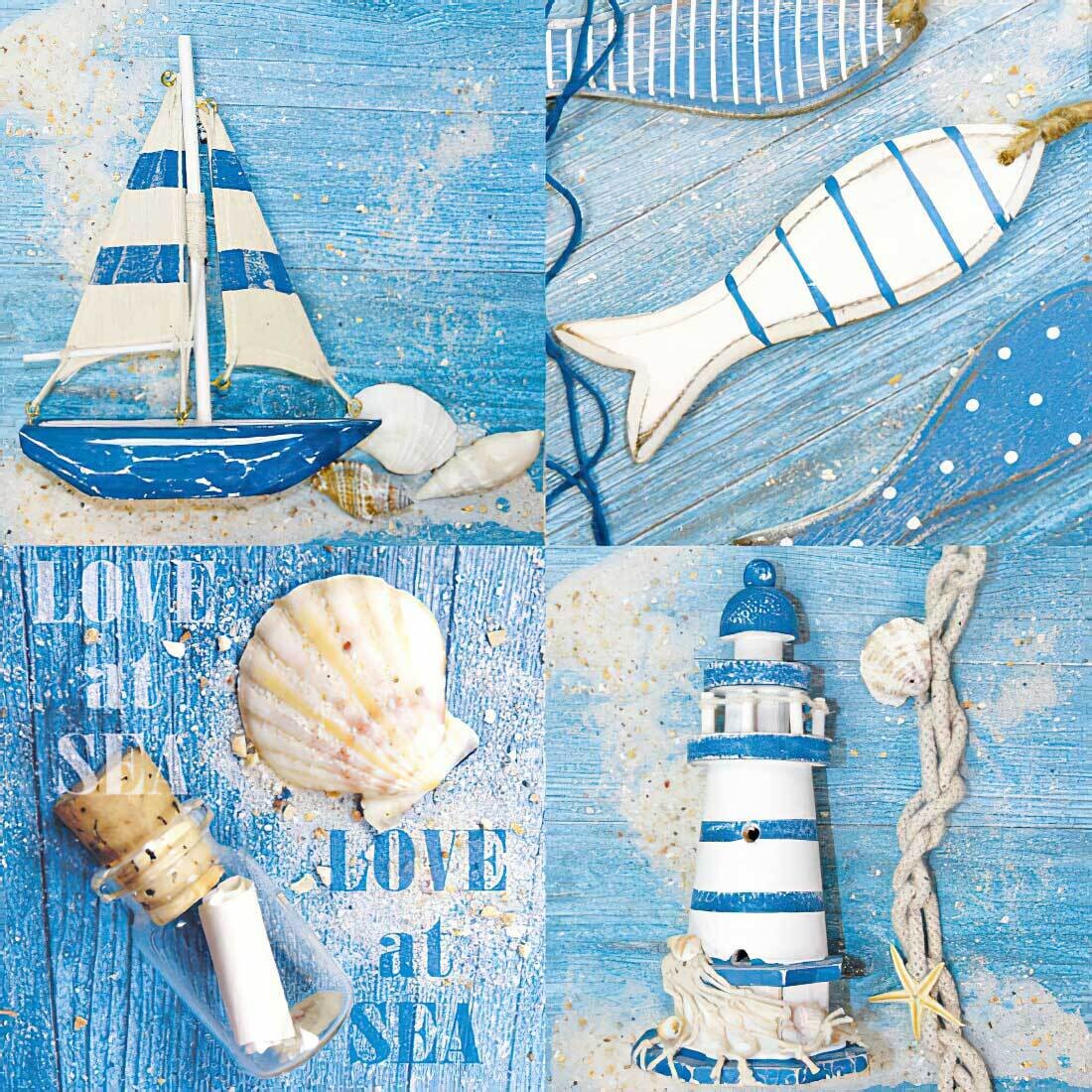 Decoupage Paper Napkins - Love At Sea 13x13 (1 Sheet) Out of Stock