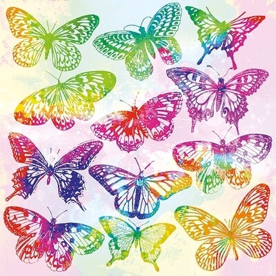 Decoupage Paper Napkins - Butterfly - Aquarell Butterflies Mix (1 Sheet)