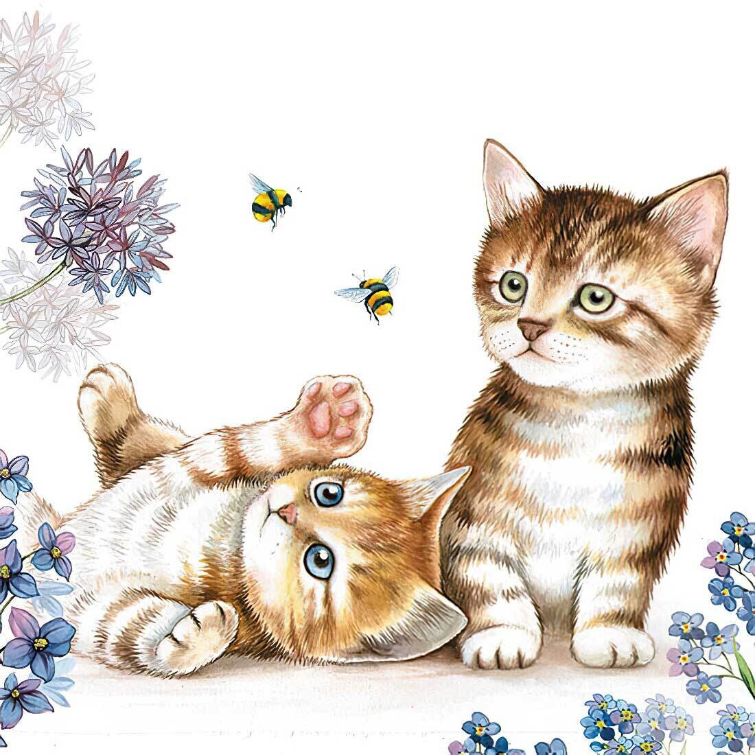 Decoupage Paper Napkins - Animals - Cats and Bees Out of Stock