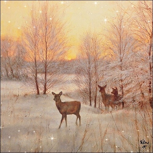 Decoupage Paper Napkins - Animals - Deer At Sunset