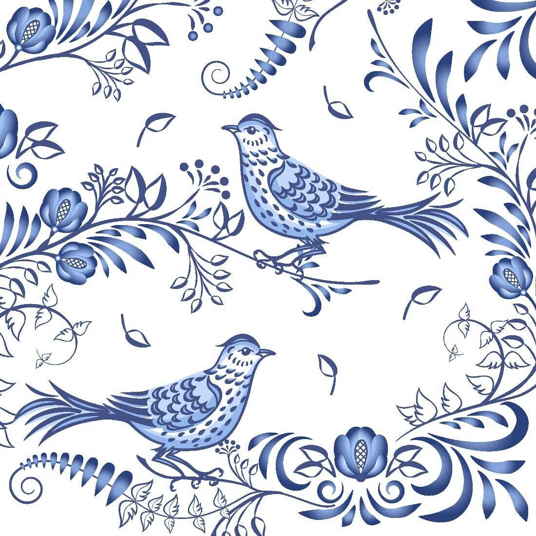 Decoupage Paper Napkins - Bird - Porcelain Bird (1 Sheet)