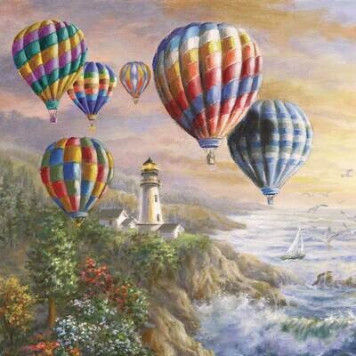 Decoupage Paper Napkins - Outdoor/Scenic - Hot Air Balloons 13x13 (1 Sheet)