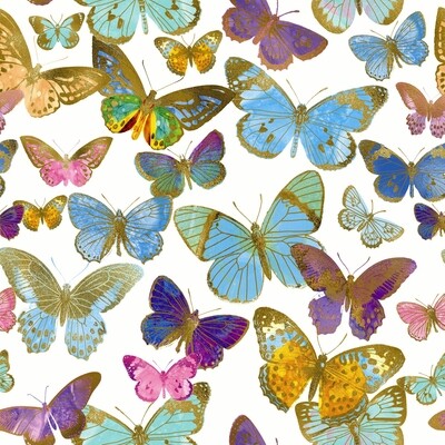 Decoupage Paper Napkins - Butterflies -  Golden Butterflies