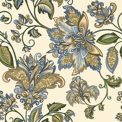 Decoupage Paper Napkins - Pattern - Golden Blue Hindi Pattern (1 Sheet)