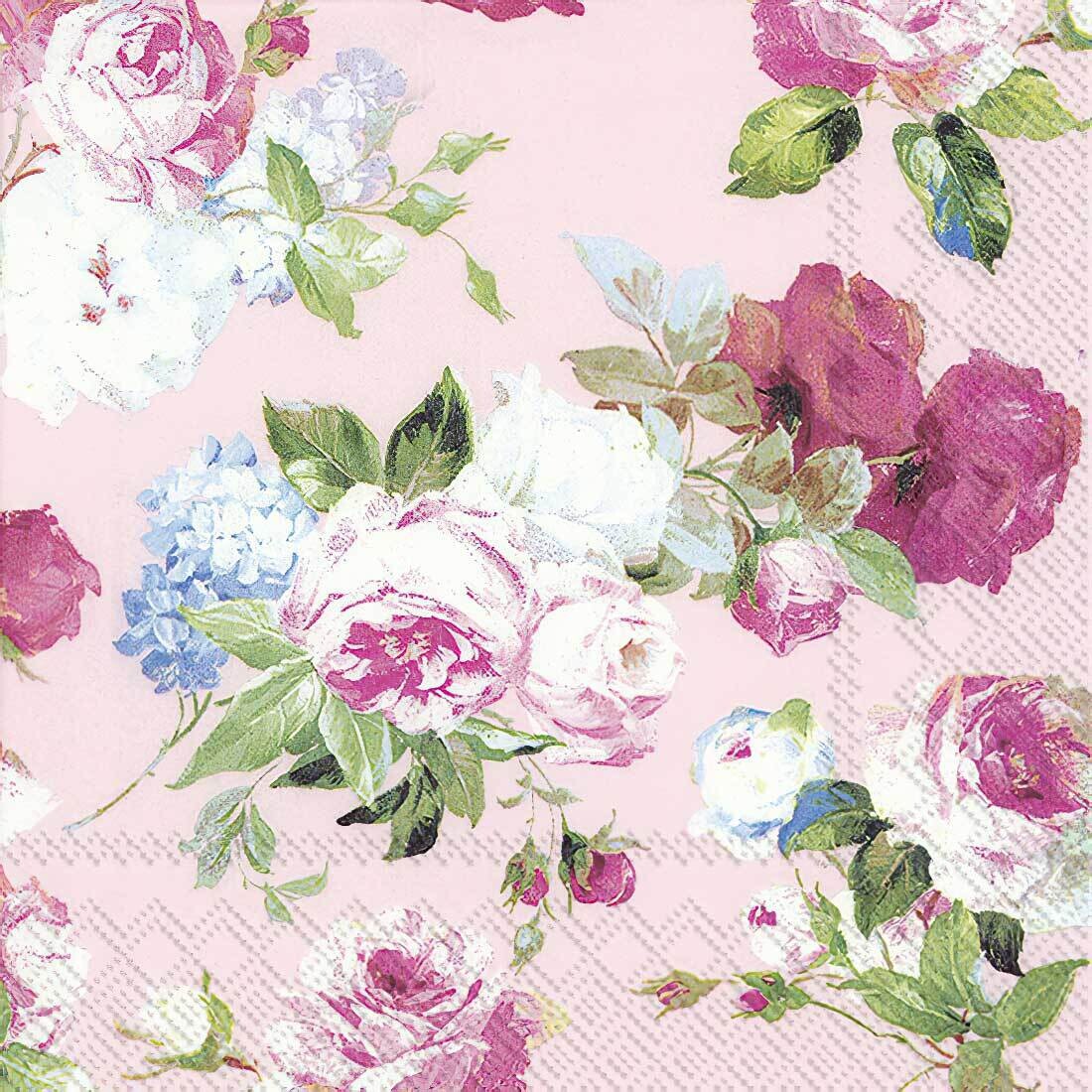 Decoupage Paper Napkins - Floral - Scarlett Light Rose (1 Sheet) Out of Stock