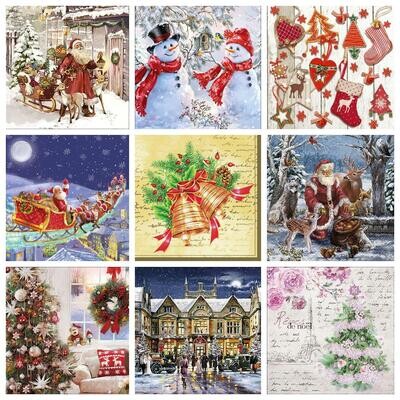 Decoupage Paper Napkins - Christmas/Xmas - Set1 (9 Sheets)