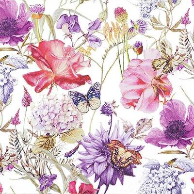 Decoupage Paper Napkins - Butterflies -  Floral Poem (1 Sheet) Out of Stock