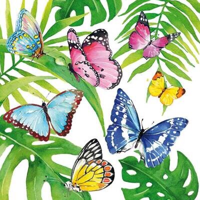 Decoupage Paper Napkins - Butterflies - Tropical Butterflies (1 Sheet)