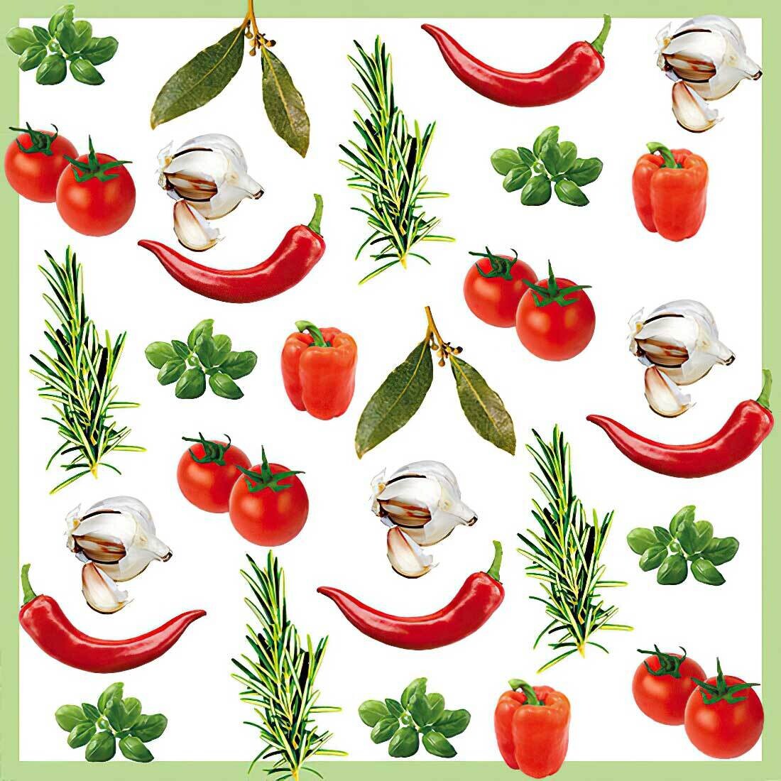 Decoupage Paper Napkins - Food & Drinks - Italian Vegetables 13x13 (1 Sheet) Out of Stock