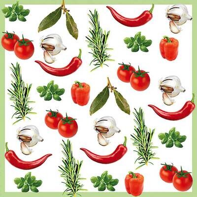 Decoupage Paper Napkins - Food & Drinks -  Italian Vegetables 13x13 (1 Sheet)