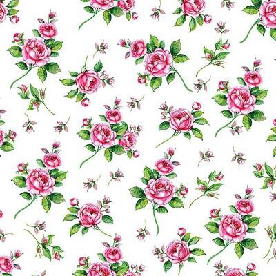 Decoupage Paper Napkins - Floral - Evelyn White Rose (1 Sheet)