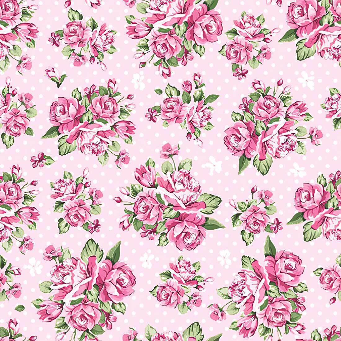Decoupage Paper Napkins - Floral - Rose on Light Pink Background (1 Sheet)