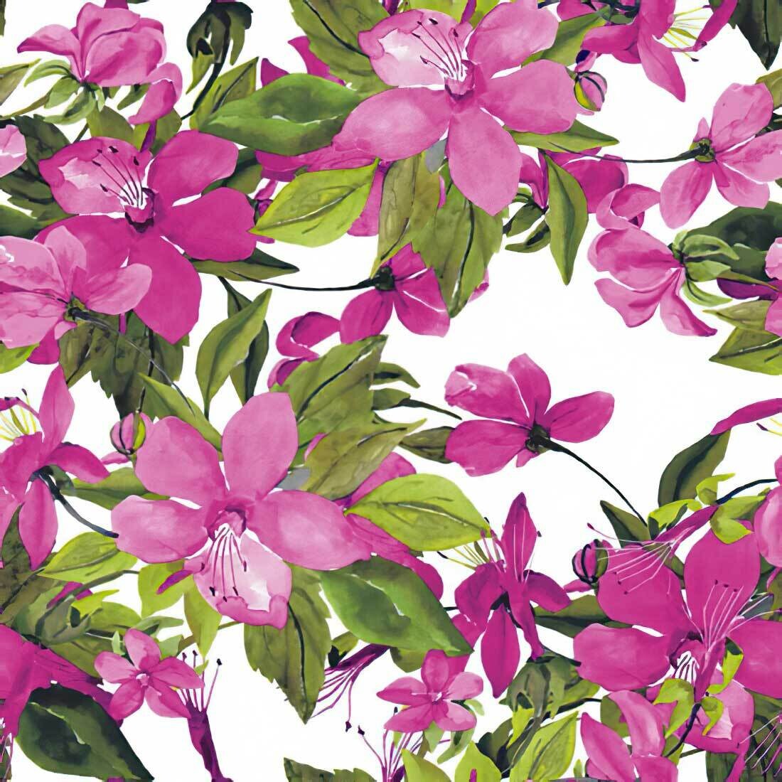 Decoupage Paper Napkins - Floral - Flowering Clematis Pink (1 Sheet)
