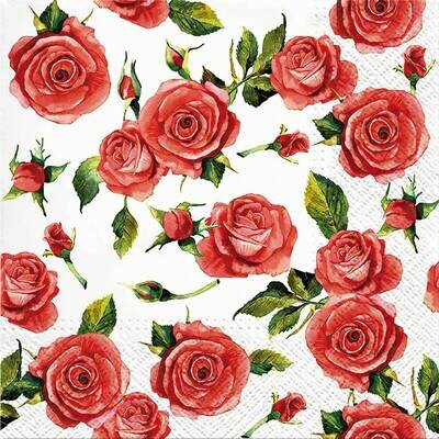 Decoupage Paper Napkins - Floral - Rosy Style Rose (1 Sheet)