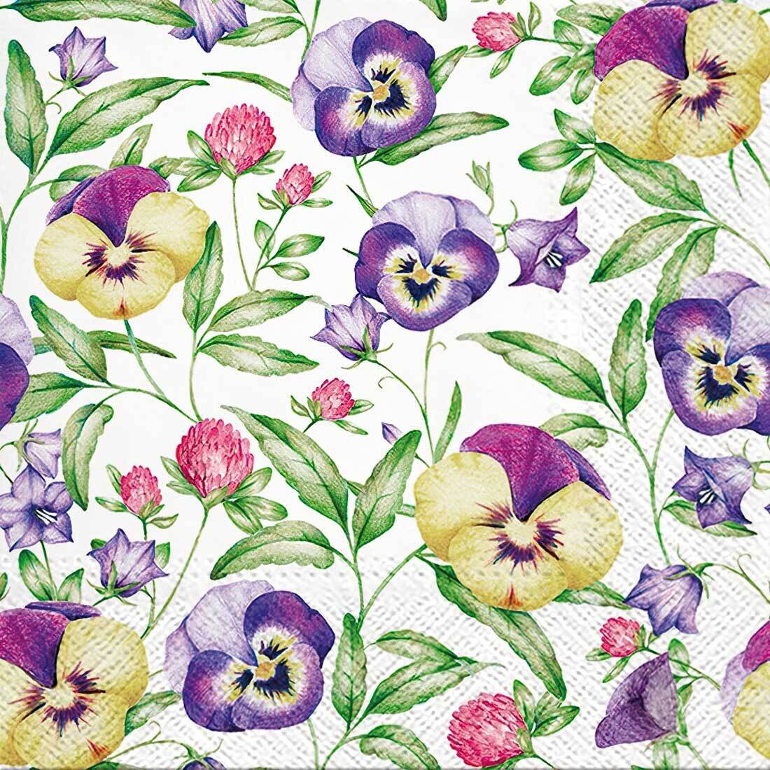 Decoupage Paper Napkins - Floral - Beautiful Pansies (1 Sheet) OUT OF STOCK